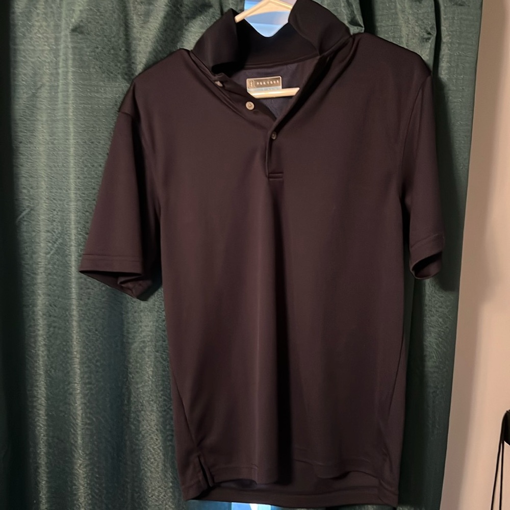 PGA Tour Adult Small Black Polo